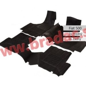 Sada gumových rohoží - čierne Fiat 500